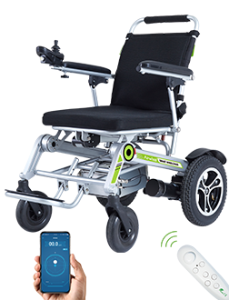 Eldriven rullstol, elektrisk rullstol som är lätt att köra, vikbar och CE-Märkt.